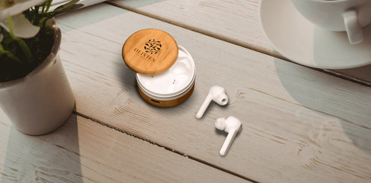 Larger version: Cherry Bamboo Wireless Earbuds 🎧>>(#Code-12623)